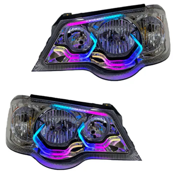 چراغ جلو اسپرت پراید 132 مدل 3D-هگزا فول کالر (بلوتوثی) داخل فابریک دو حالته بدون موتور دو عددی