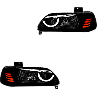 چراغ جلو اسپرت پراید 131 مدل Angry سفید بدون موتور دو عددی