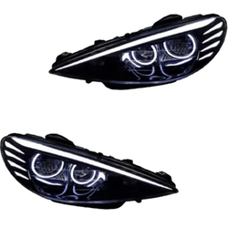 چراغ جلو اسپرت پژو 206 مدل باکستر سفید داخل مشکی بدون موتور دو عددی