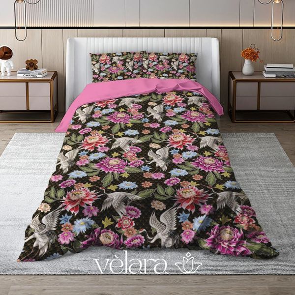 سرویس روتختی پارچه ترک برند ولارا طرح گلوگیاه کد R 330