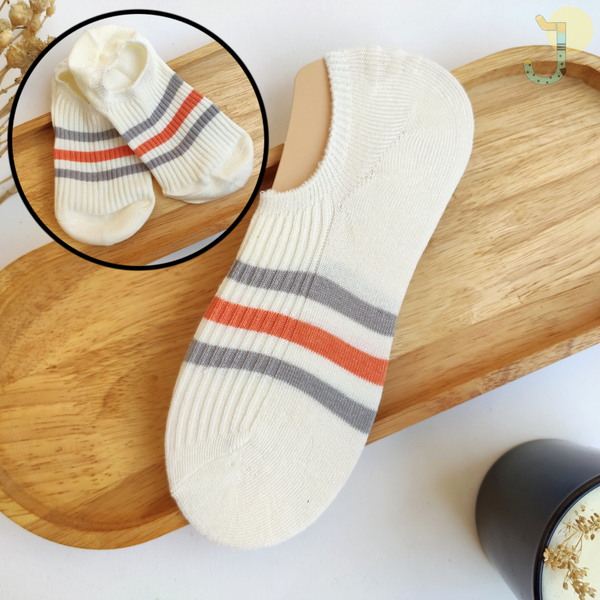 جوراب زیر قوزکی کبریتی زنانه میکس طوسی و نارنجی برند وارداتی