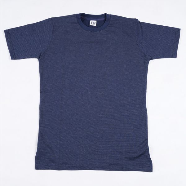 تیشرت حصیری یقه گرد رنگ سرمه ای