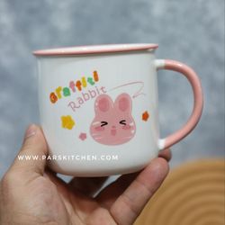 ماگ سرامیکی گرافیتی صورتی