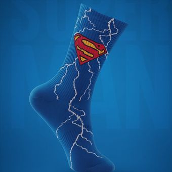 جوراب اسپرت سوپرمن ساقدار نخ پنبه رنگ آبی