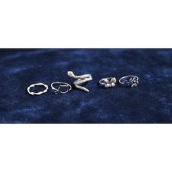 پک 5 عددی انگشتر استیل مدل مار