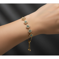 دستبند نقره زنانه مدل فیروزه کد 313