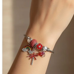 دستبند پاندورا مدل رنگین کمان