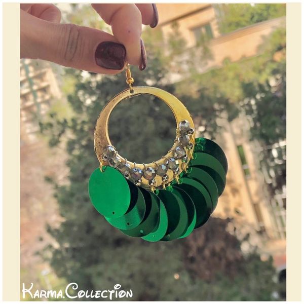 گوشواره پولکی سبز