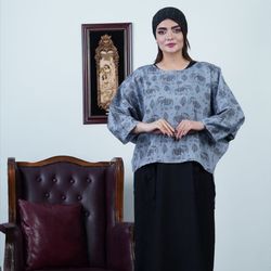 ست دو پی اس اسپرت زنانه تونیک و سارافون شیک 2ps پل تی Denim طرح فیل رنگ طوسی