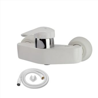 شیر سرویس بهداشتی کسری مدل سزار   سفید به همراه شلنگ توالت