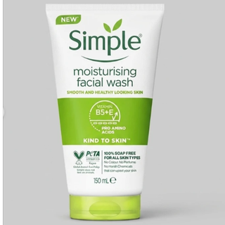 ژل شست‌وشوی صورت سیمپل مدل moisturising حجم 150 میلی‌لیتر