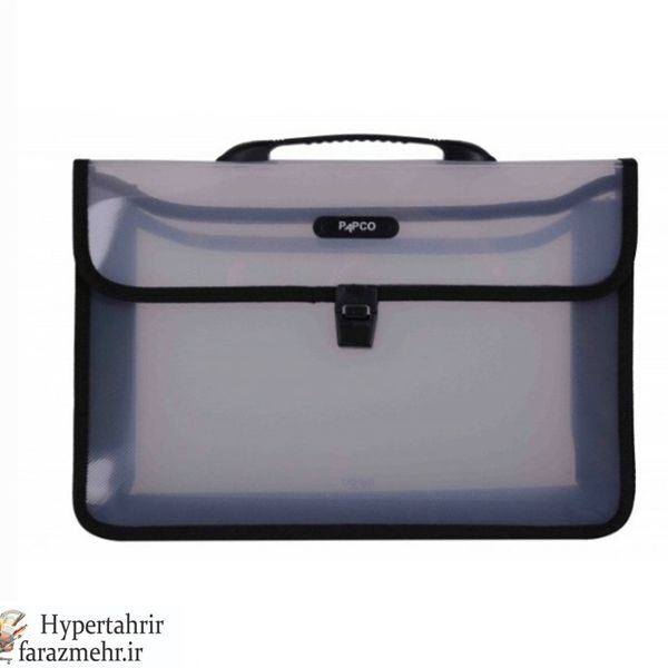 کیف سمیناری پاپکو (PAPCO) کد HSNB-KFCT رنگبندی شفاف با نوار ( آبی - مشکی - قرمز- زرد-سبز-دودی )