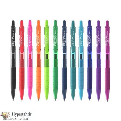 خودکار فشاری ژله ای کرند(Crend) مدل  CGP1J-03F رنگبندی ( قهوه ای - زرشکی-فسفری)