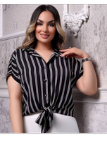 شومیز جلو گره آستین کوتاه