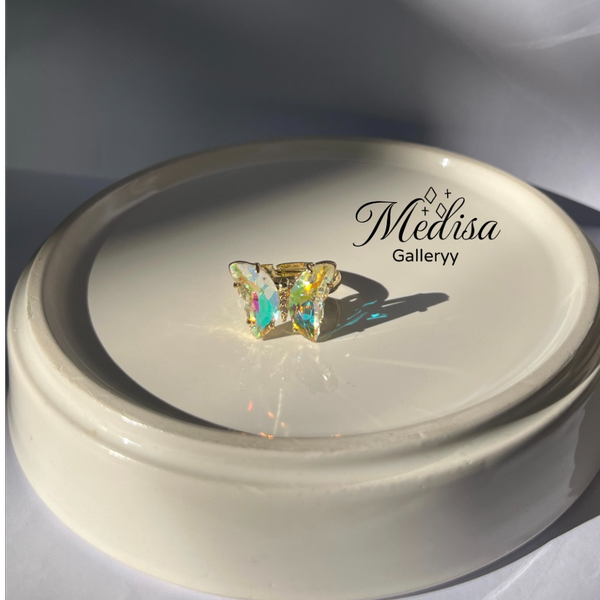 انگشتر کریستالی پروانه