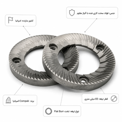 تیغه تخت یدک آسیاب قهوه کامپک Compak 83 میلی‌متری اورجینال اسپانیا مناسب  Flat Burr Replacement