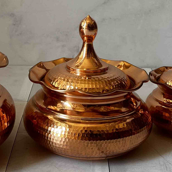 شکلات خوری مسی سفینه ای بدون پایه