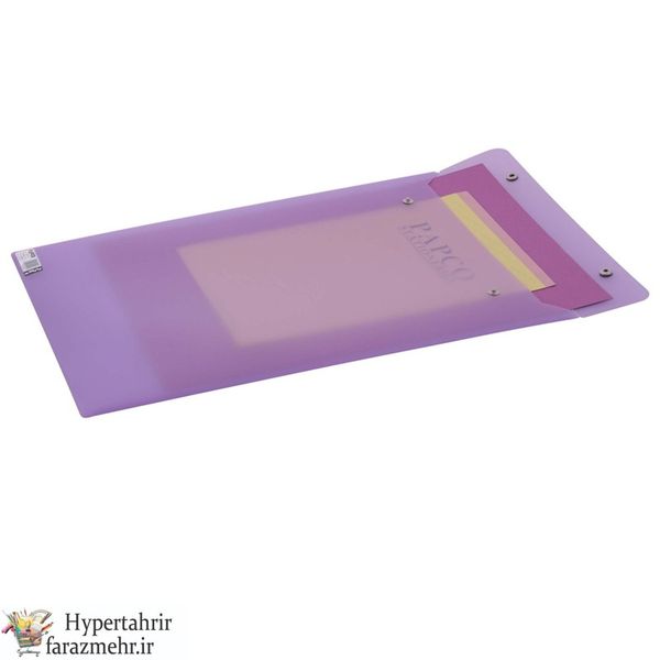 پاکت دکمه دار عمودی پاپکو (Papco) مدل ارکید کدA3-124 سایز  A3 رنگبندی (بی رنگ- دودی -قرمز- زرد- آبی - بنفش- صورتی )