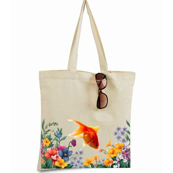 بگ پارچه ای 45×40 مدل ماهی و گل