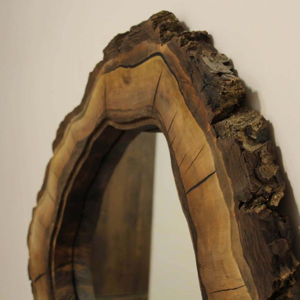 آینه دیواری چوب طبیعی روستیک