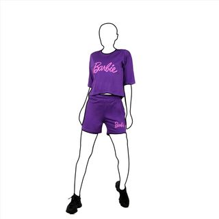 کراپ و شورتک زنانه طرح ساده رنگ بنفش