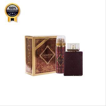 ادکلن مردانه چرمی فراگرنس ورد Fragrance World رایحه تامفورد پور هوم با اسپری حجم 100 میل