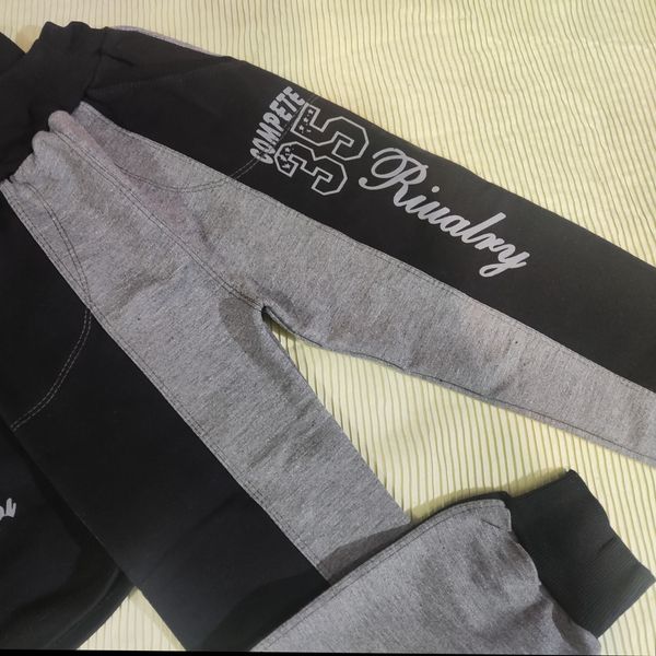 ست بلوز وشلوار پسرانه طوسی مشکی