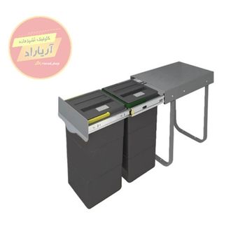 سطل زباله ریلی دو مخزن 24 لیتری 3661 پلاتین