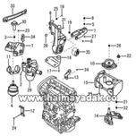 دوشاخه نگهدارنده دسته موتورپائین راست اچ سی کراس