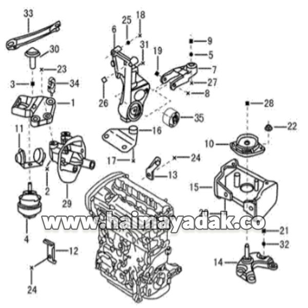دوشاخه نگهدارنده دسته موتورپائین راست اچ سی کراس