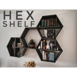 قفسه دیواری شش‌گوش مدولار سه‌بعدی | سیستم دکوری Hex Shelf