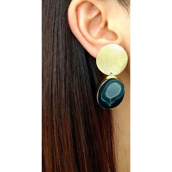 گوشواره فیک استون مشکی