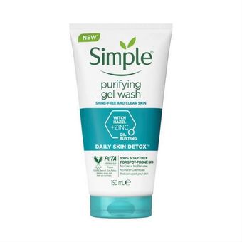 ژل شستشو صورت سیمپل مدل purifying gel wash پوست چرب و مختلط 150میل