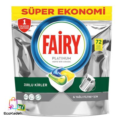 قرص ماشین ظرفشویی فیری مدل پلاتینیوم بسته 72 عددی