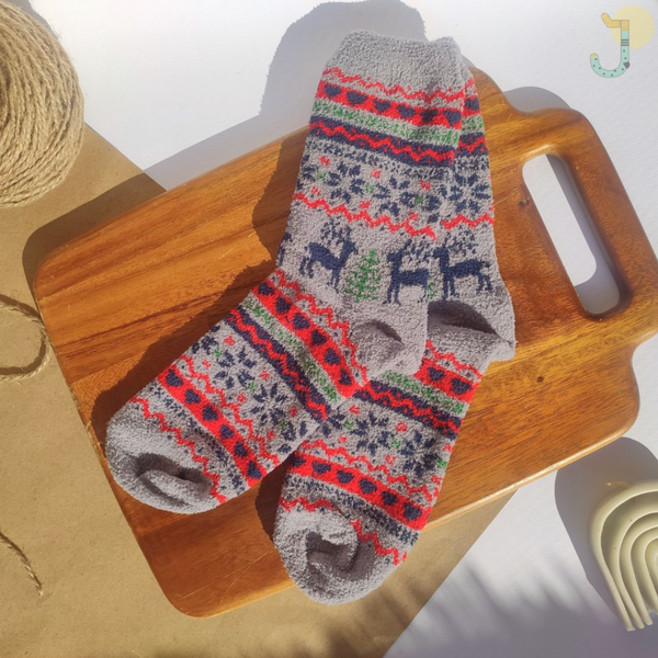 جوراب ساقدار بوکله یونیسکس طرح کریسمسی برند SUS MOOD