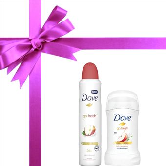 پک بهداشتی مام و اسپری داو Dove اورجینال رایحه سیب و چای سفید بسته تخفیفی 2 عددی