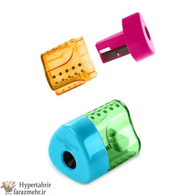 تراش فابر کاستل (Faber-Castell) مدل  گریپ کد 183405-183401 رنگبندی (مشکی- قرمز- آبی-فیروزه ای - فسفری- بنفش )
