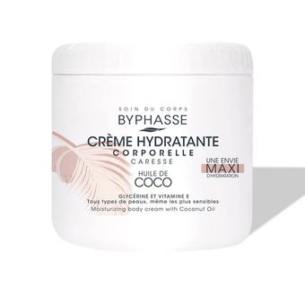 بایفاس کرم آبرسان بدن نارگیل Byphasse Moisturizing Body Cream Sweet Coconut Oil
