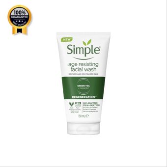 شوینده چای سبز سیمپل Simple اورجینال جوانساز ضد چروک و پیری حجم 150 میل