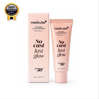 ضدآفتاب کلاژن گلو مدی کیوب اورجینال Medicube Collagen glow sunscreen spf 50 no cast just glow حجم 50 میل
