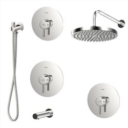 ست شیرآلات کسری مدل کویین توکار کروم مجموعه 6 عددی(دوش تیپ1-توالت-روشویی)