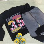 ست بلوز وشلوار پسرانه طوسی مشکی