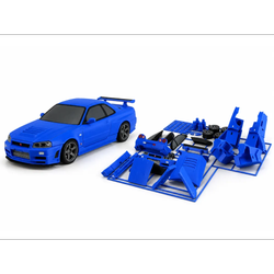 کارت کیت مونتاژی نیسان GT-R R34 مینی بدون نیاز به چسب