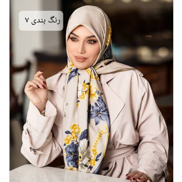 روسری ابریشم توییل طرح گل