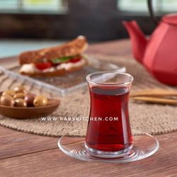 استکان نعلبکی کمرباریک هیبلی