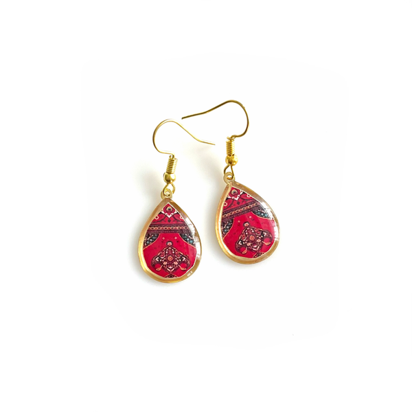 گوشواره اشکی کوچک سری قرمز