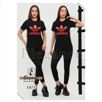 ست تیشرت و شلوار زنانه طرح آدیداس کد  1471 در 3 رنگ