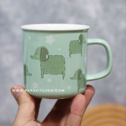 ماگ سرامیکی طرح فیل سبزآبی