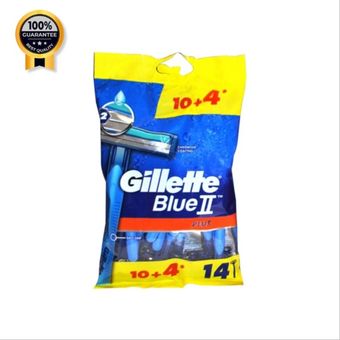 خود تراش ژیلت Gillette اورجینال مدل Blue 2 Plus بسته 14 عددی