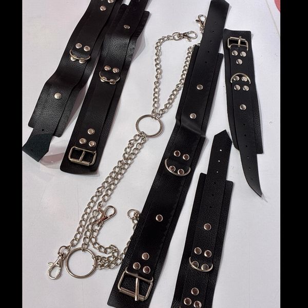 گارتر چرم زنجیر دار 5تیکه